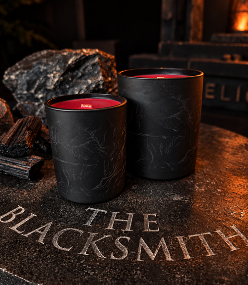 THE BLACKSMITH CORE and RITUAL scented candles by RELIC