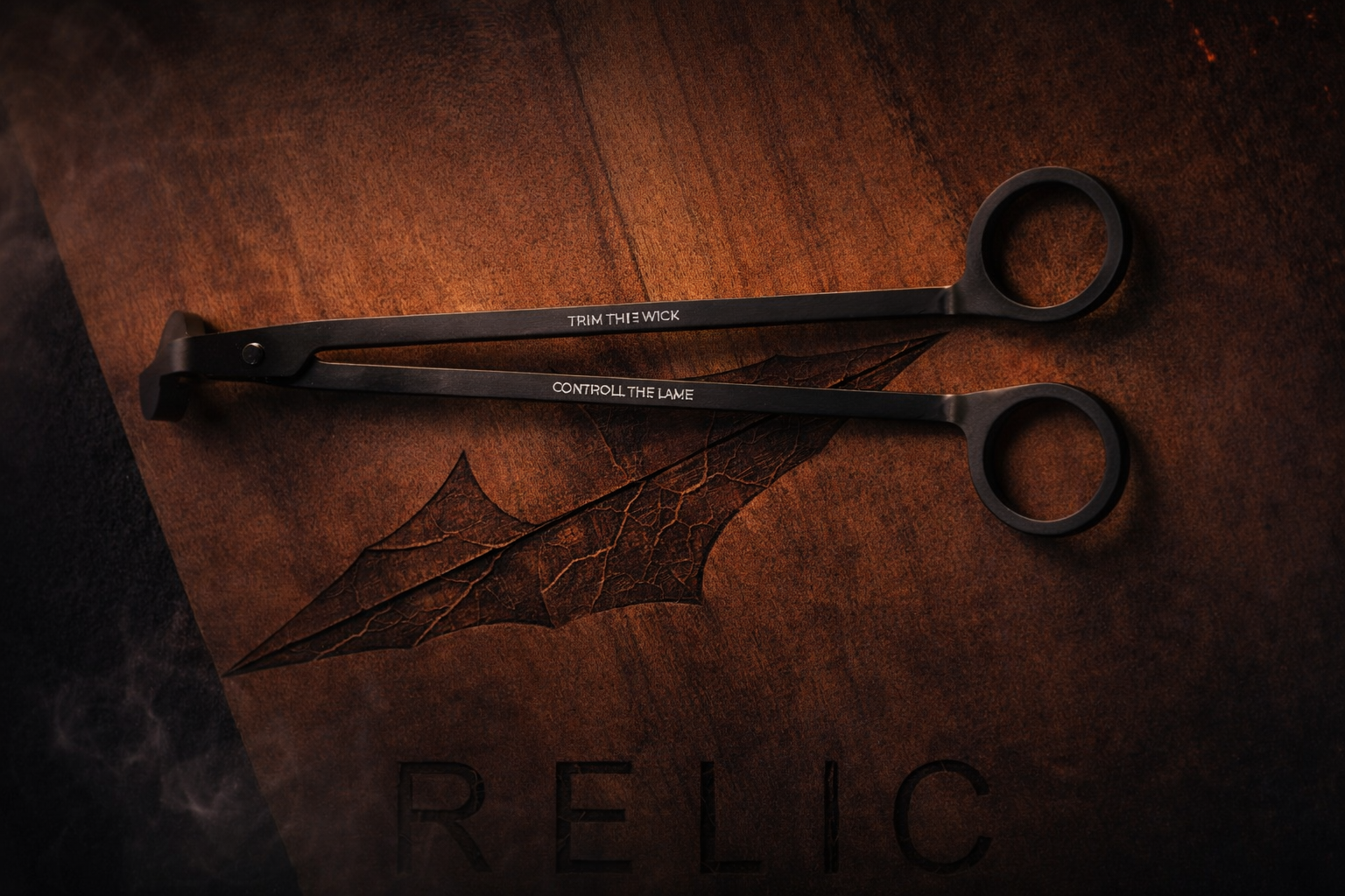 The Umbra matte black wick cutter by RELIC