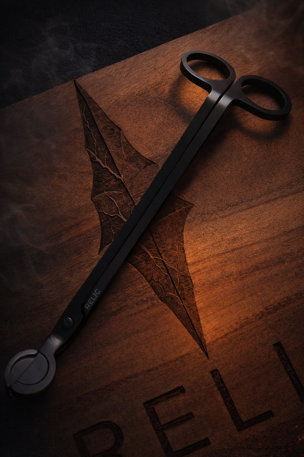 The Umbra matte black wick cutter by RELIC