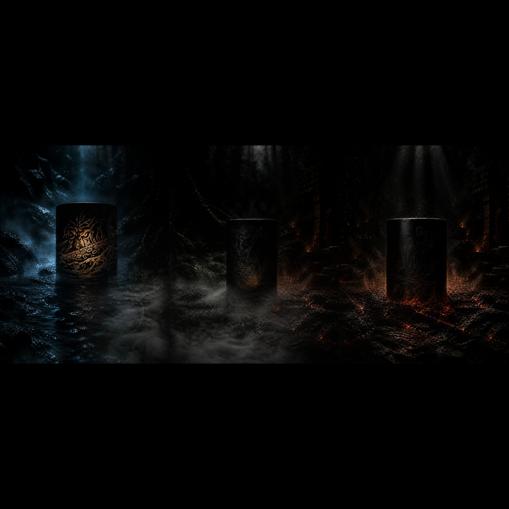 The Trinity RELIC complete candle system - Kraken, Druid and Blacksmith artefacts